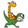 Girafe et dinosaure