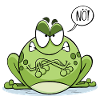 Der mürrische Frosch sagt Nö