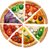 Regenbogenpizza Segmente