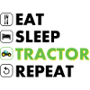 Tractor eat sleep repeat black
