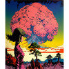 Psychedelic explosion young girl