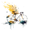 Water splash bicycle illustration
