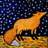 Fuchs unter einem Sternenhimmel