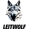 Wolfskopf mit Leitwolf Schriftzug