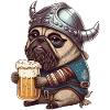 Mops im Wikinger-Modus