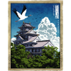 Japanese temple with crane