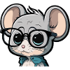 Cute cute mouse with glasses