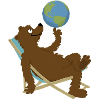 Bear in a deckchair