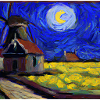 Digitale Kunst eines Van Gough-Gemäldes