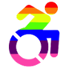 Wheelchair LGBTQ symbol for men #