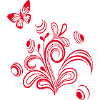 Flower tendril with butterfly
