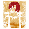 Nine-tailed Fox Japanese Retro Art