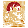 Nine-tailed Fox Japanese Retro Art