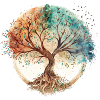 Aquarelle Arbre de Vie Cercle