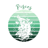 Logo rétro signe astrologique "Poisson"
