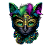 Mardi Gras Cat Jester Mask Mardi Gras Cat