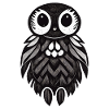 Owl Illustration Psychedelic Minimal Trance