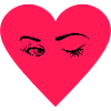 Red heart with eyes