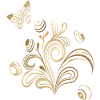 Blumenranke mit Schmetterling