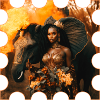 Woman with elephant design