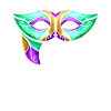 Masque vert pour Mardi Gras
