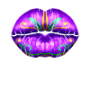 Lèvres violettes pour Mardi Gras