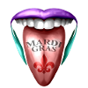 Langue tendue pour Mardi Gras