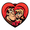 Valentine's Day Cartoon Lovers