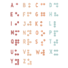 Retro-Buchstaben-Braille-Sprache Braille-Alphabet