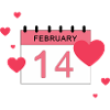 14 février, plusieurs cœurs