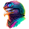 Aigle Néon en Casque Techwear
