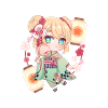 Chibi girl in Japanese kimono