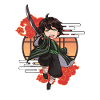 Chibi samurai boy with katana