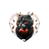Katzenliebendes Mädchen und Katzenherz