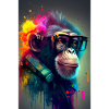Dekorativ chimpanse Digital Art Plakat | ..AI