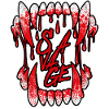Scary Wolf Fangs With Blood