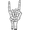 Skeleton Hand Rock Metal Sign