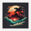 Ocean sunset waves