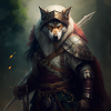 Wolf Krieger mit Schwert
