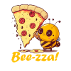 Beezza bee and pizza sweet and delicious