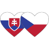 Slovaquie République tchèque Drapeau Coeur