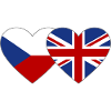 Czech Republic England Flag Heart
