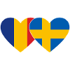 Roumanie Suède Flag Heart