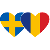 Suède Roumanie Flag Heart