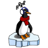The cute penguin is cold