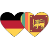 Germany Siri Lanka Flag Heart