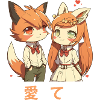 Japanese foxes in love