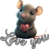 Cute Rat with Heart