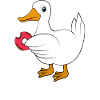 Canard avec beignet disant