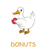 Duck with donut saying